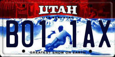 UT license plate B011AX