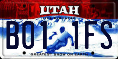 UT license plate B011FS