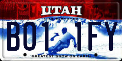 UT license plate B011FY