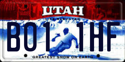 UT license plate B011HF