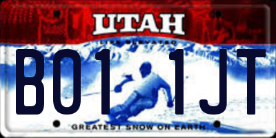 UT license plate B011JT