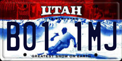 UT license plate B011MJ