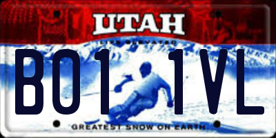 UT license plate B011VL