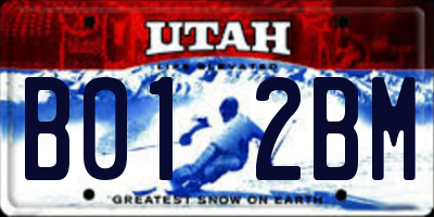 UT license plate B012BM