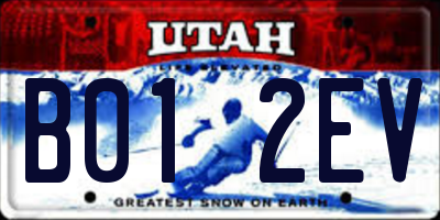 UT license plate B012EV