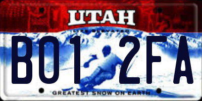 UT license plate B012FA