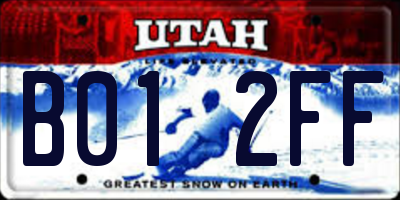 UT license plate B012FF