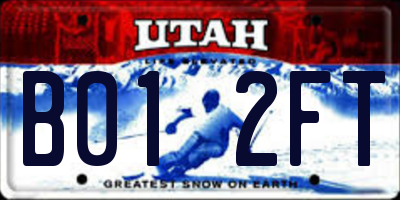 UT license plate B012FT