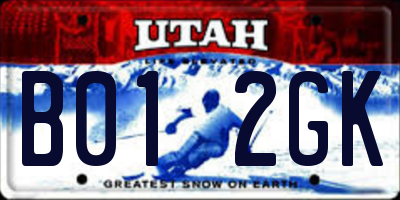 UT license plate B012GK
