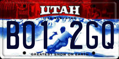 UT license plate B012GQ