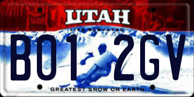 UT license plate B012GV