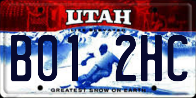 UT license plate B012HC