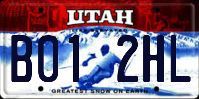 UT license plate B012HL