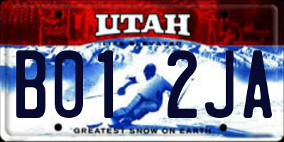 UT license plate B012JA