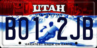 UT license plate B012JB