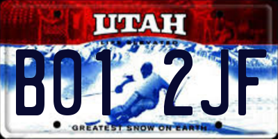 UT license plate B012JF