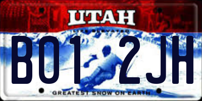 UT license plate B012JH