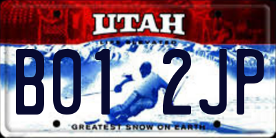 UT license plate B012JP