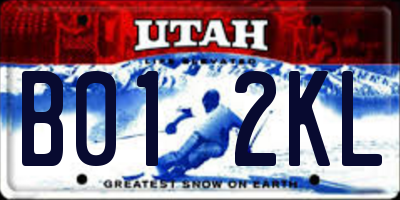 UT license plate B012KL