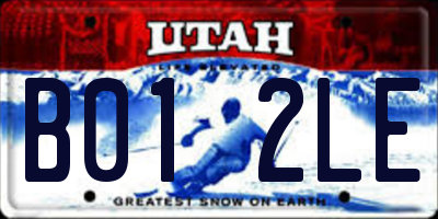 UT license plate B012LE
