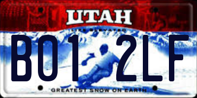 UT license plate B012LF