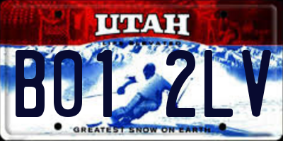 UT license plate B012LV