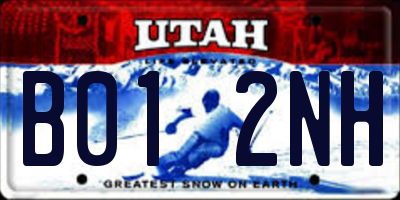 UT license plate B012NH