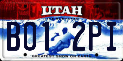 UT license plate B012PI