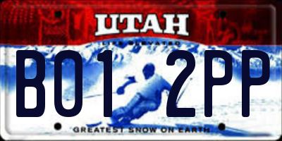 UT license plate B012PP