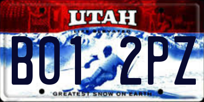 UT license plate B012PZ