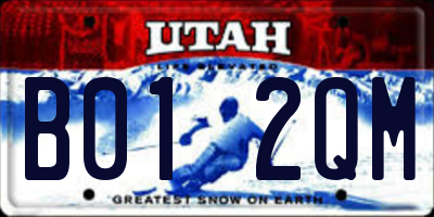 UT license plate B012QM