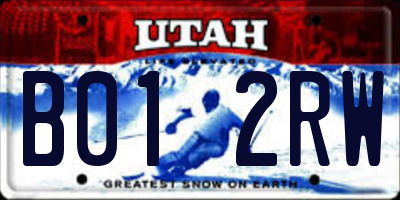 UT license plate B012RW