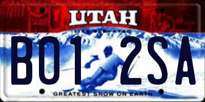 UT license plate B012SA