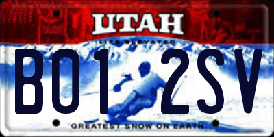 UT license plate B012SV