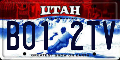 UT license plate B012TV