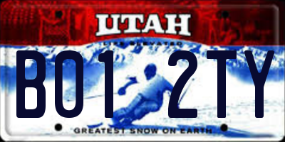 UT license plate B012TY