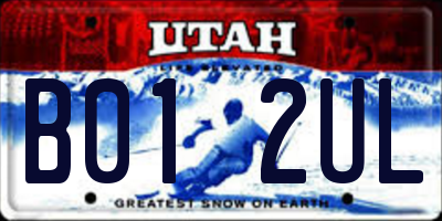 UT license plate B012UL