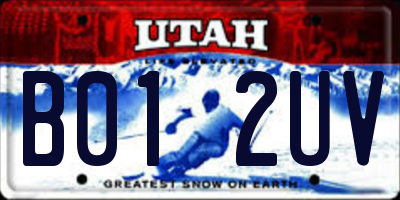 UT license plate B012UV