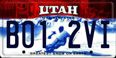 UT license plate B012VI
