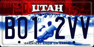 UT license plate B012VV