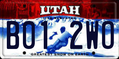 UT license plate B012WO