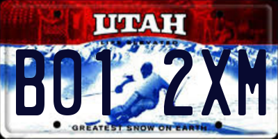 UT license plate B012XM