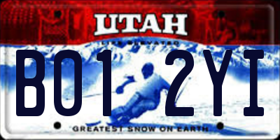 UT license plate B012YI