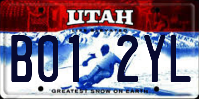 UT license plate B012YL