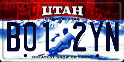 UT license plate B012YN