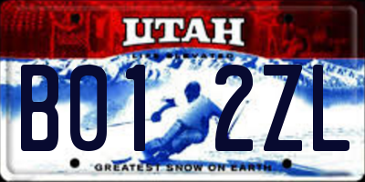 UT license plate B012ZL