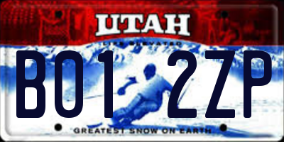 UT license plate B012ZP