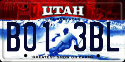UT license plate B013BL