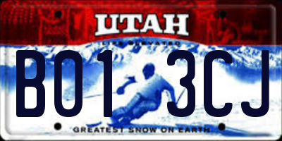 UT license plate B013CJ