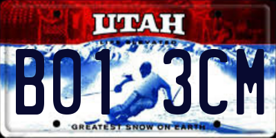 UT license plate B013CM